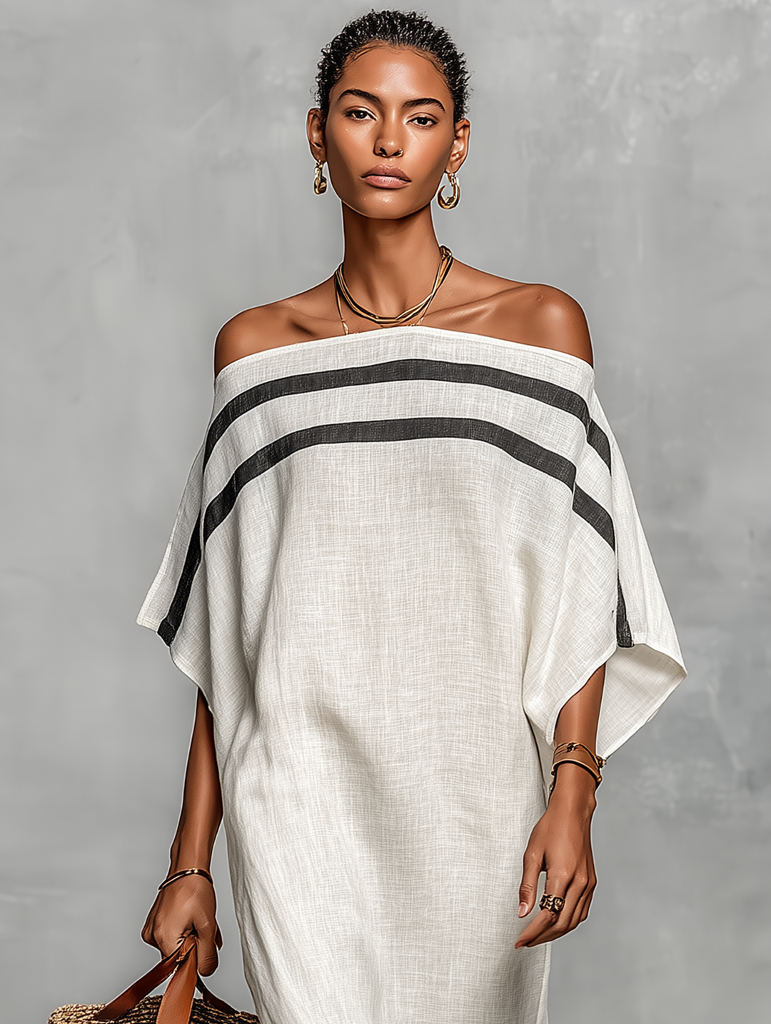 ALBA | Women's Linen Off-the-Shoulder Maxi Dress