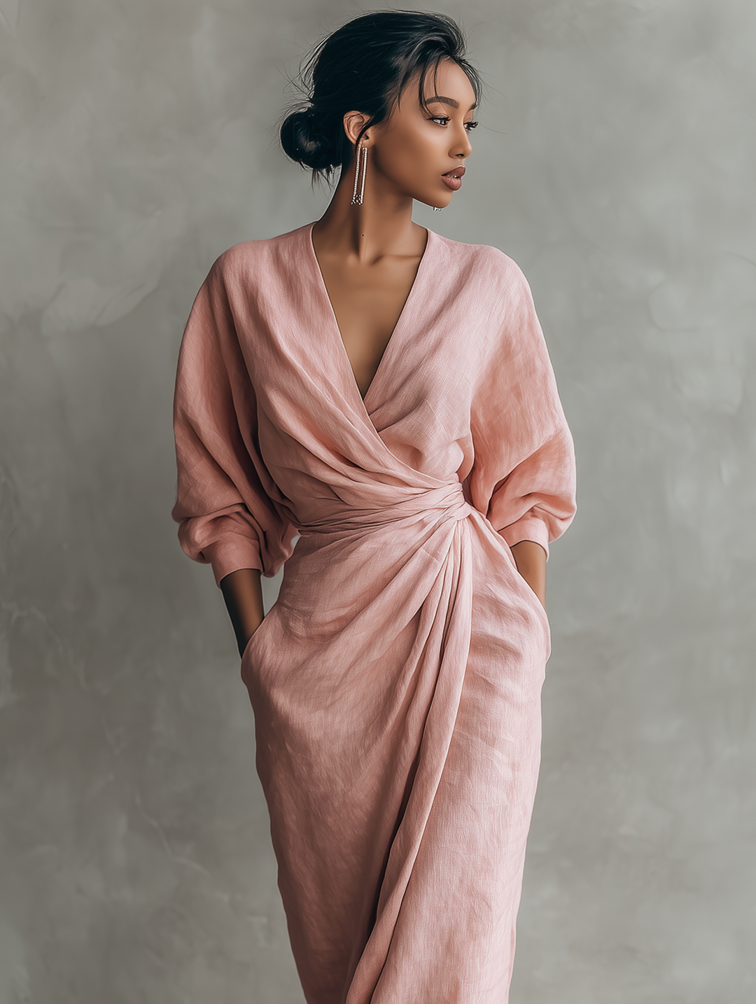 sarah | Minimalist Linen Blend Maxi Dress