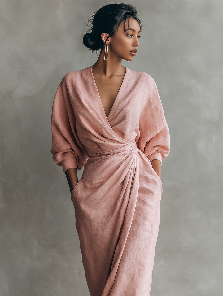 sarah | Minimalist Linen Blend Maxi Dress