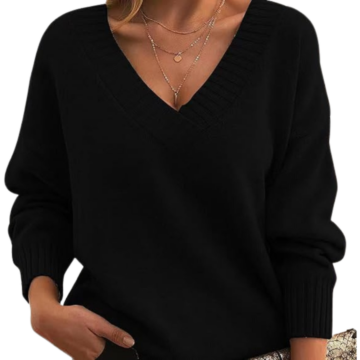 Luxurious cashmere sweater with V-neck Perfect for everyday use