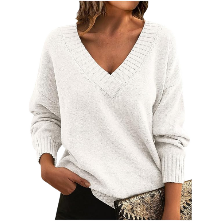 Luxurious cashmere sweater with V-neck Perfect for everyday use