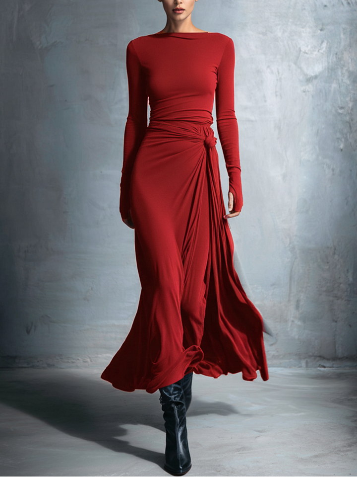 Helena | Long Dress with Side Tie