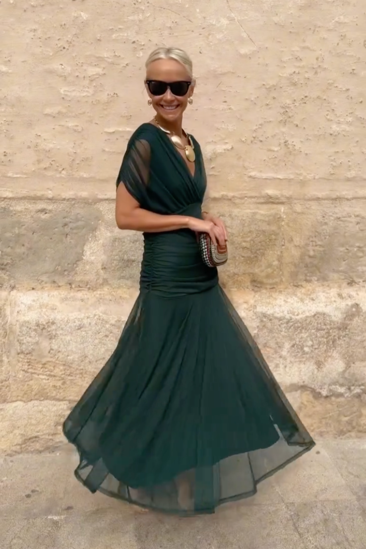 Louise | Elegant V-Neck Party Maxi Dress