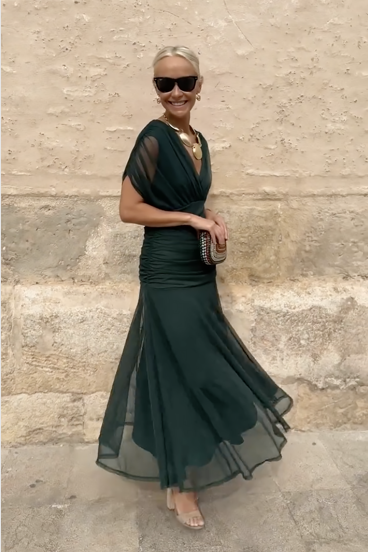 Louise | Elegant V-Neck Party Maxi Dress