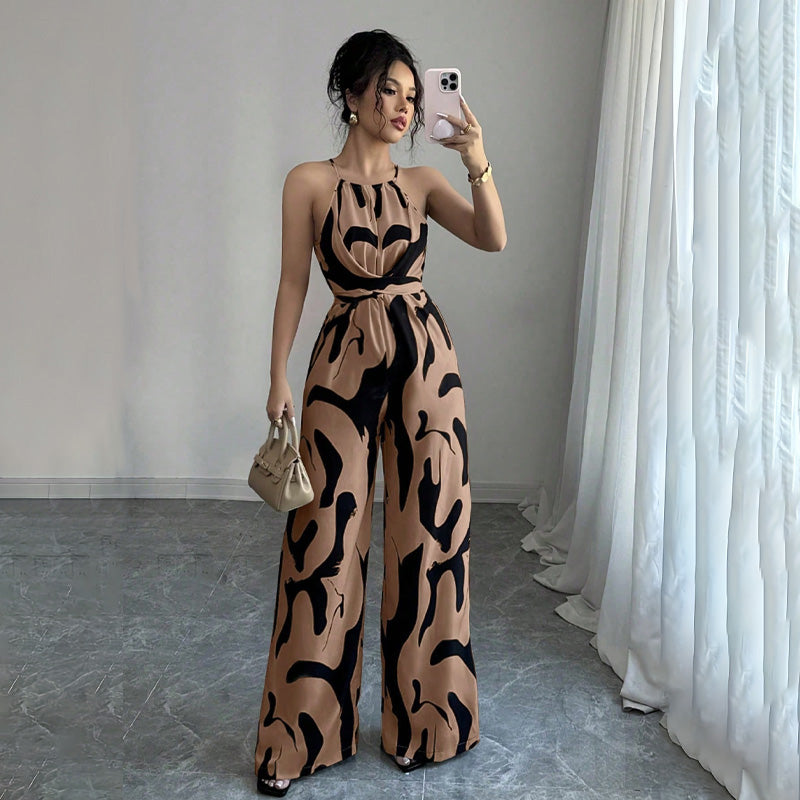 halter | neck loose jumpsuit