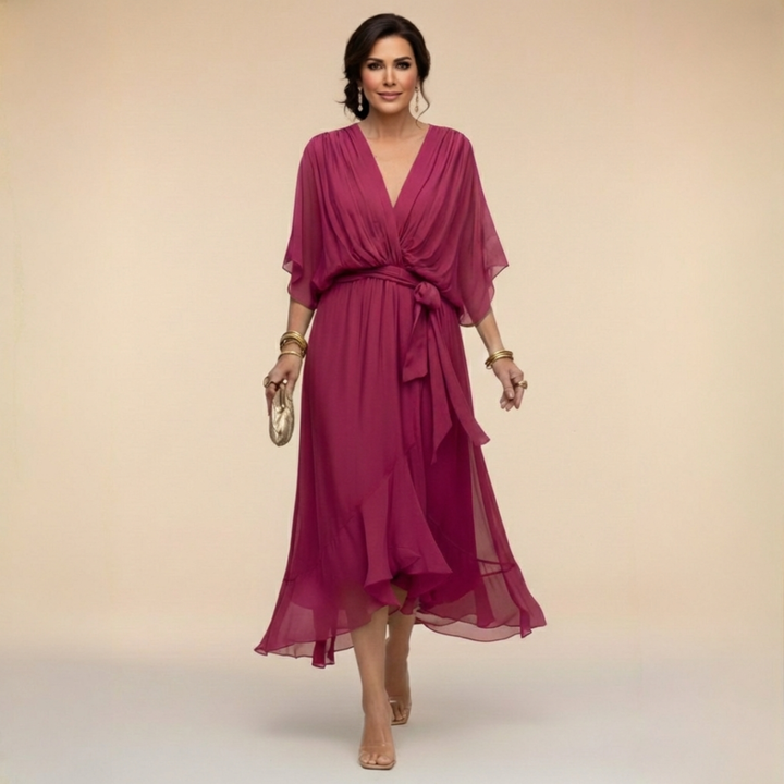 Monica - Chiffon V-neck dress
