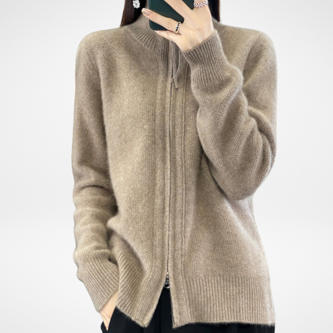 Lisa | Cashmere Zip Cardigan