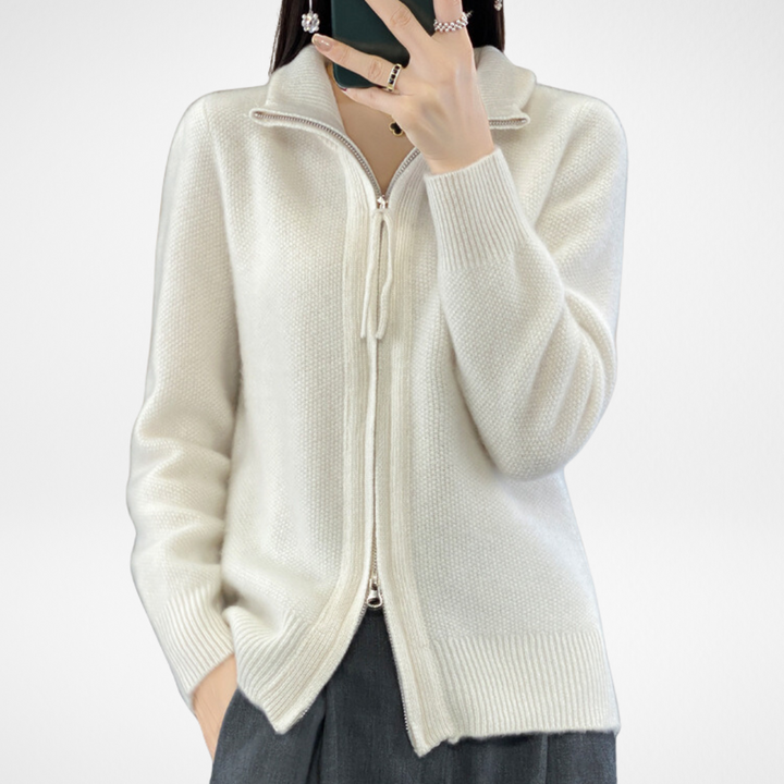 Lisa | Cashmere Zip Cardigan