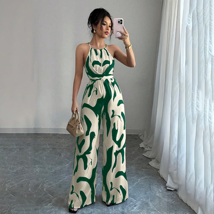 halter | neck loose jumpsuit