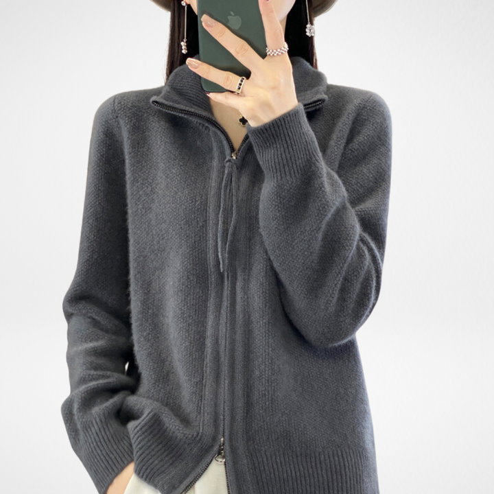 Lisa | Cashmere Zip Cardigan