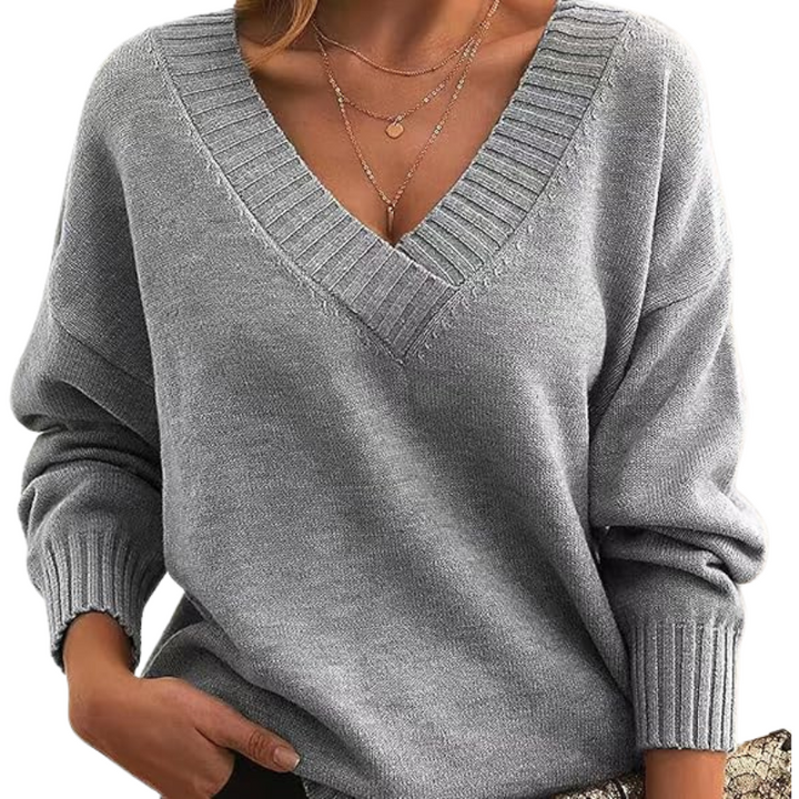 Luxurious cashmere sweater with V-neck Perfect for everyday use