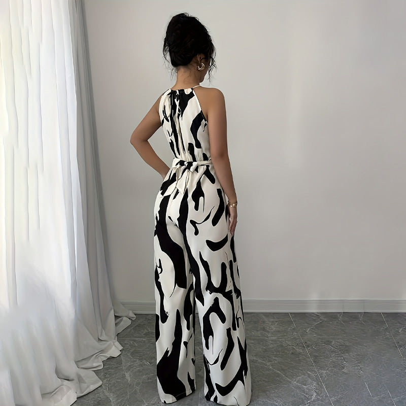halter | neck loose jumpsuit