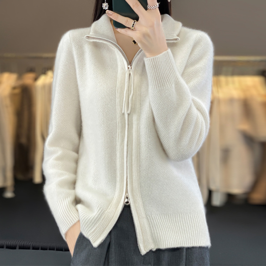 Lisa | Cashmere Zip Cardigan