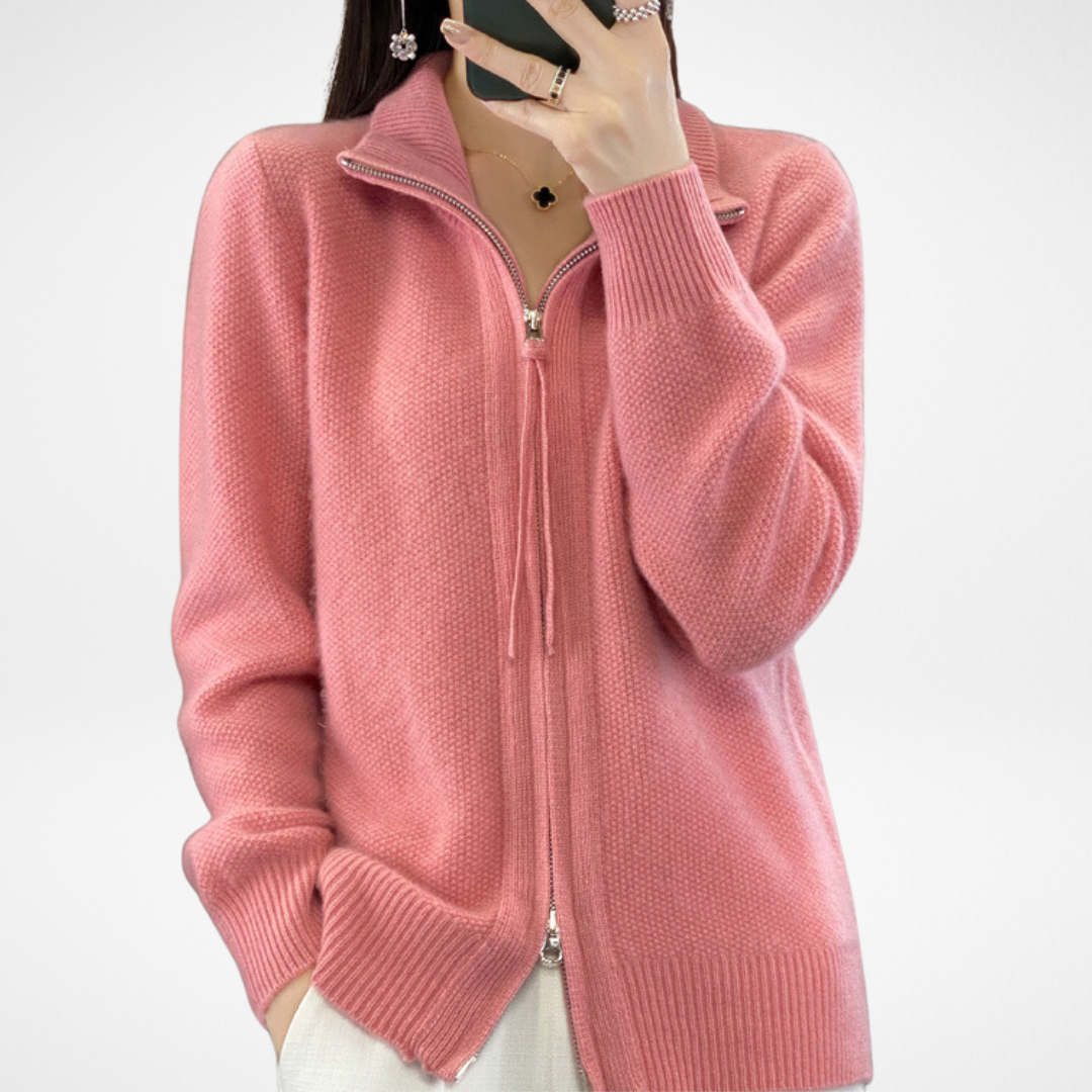 Lisa | Cashmere Zip Cardigan