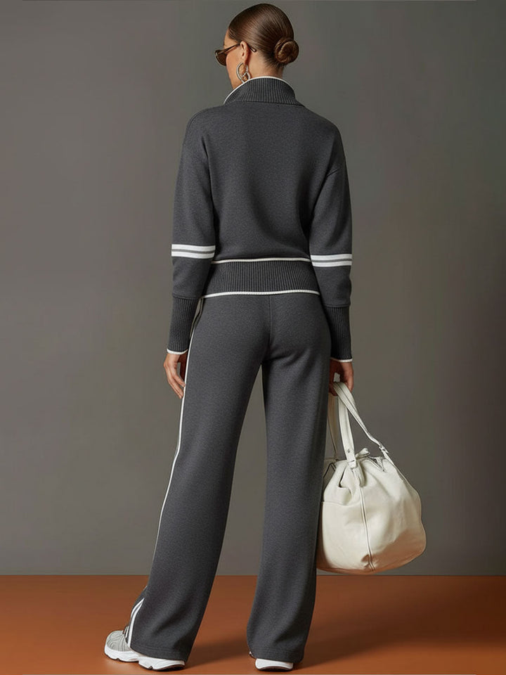 Marietta – Sweatshirt and Wide Leg Pants – Dark Gray