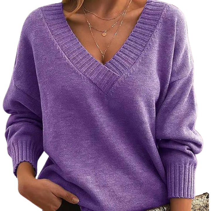 Luxurious cashmere sweater with V-neck Perfect for everyday use