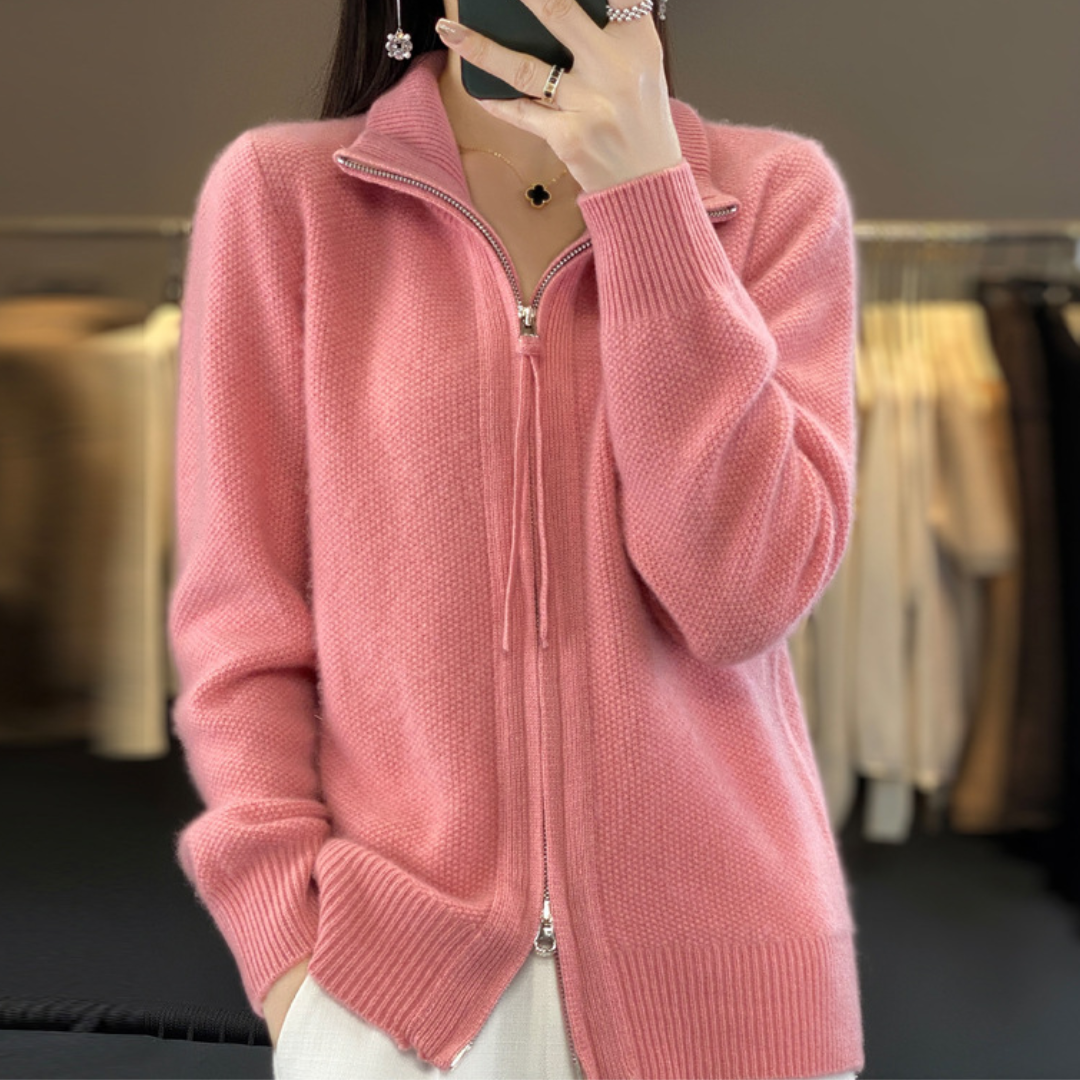 Lisa | Cashmere Zip Cardigan