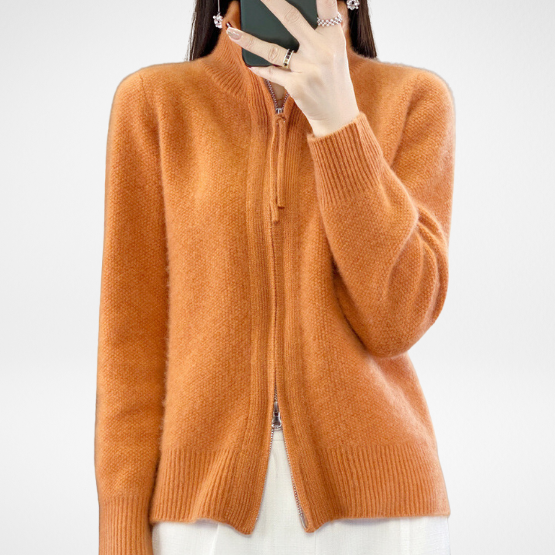 Lisa | Cashmere Zip Cardigan