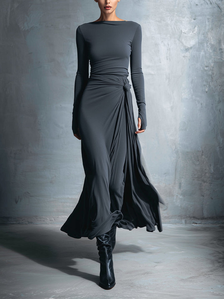 Helena | Long Dress with Side Tie