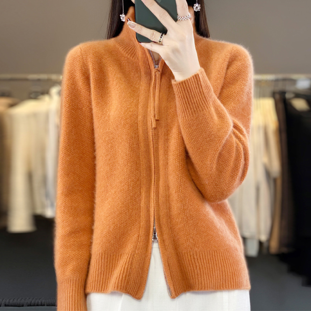 Lisa | Cashmere Zip Cardigan