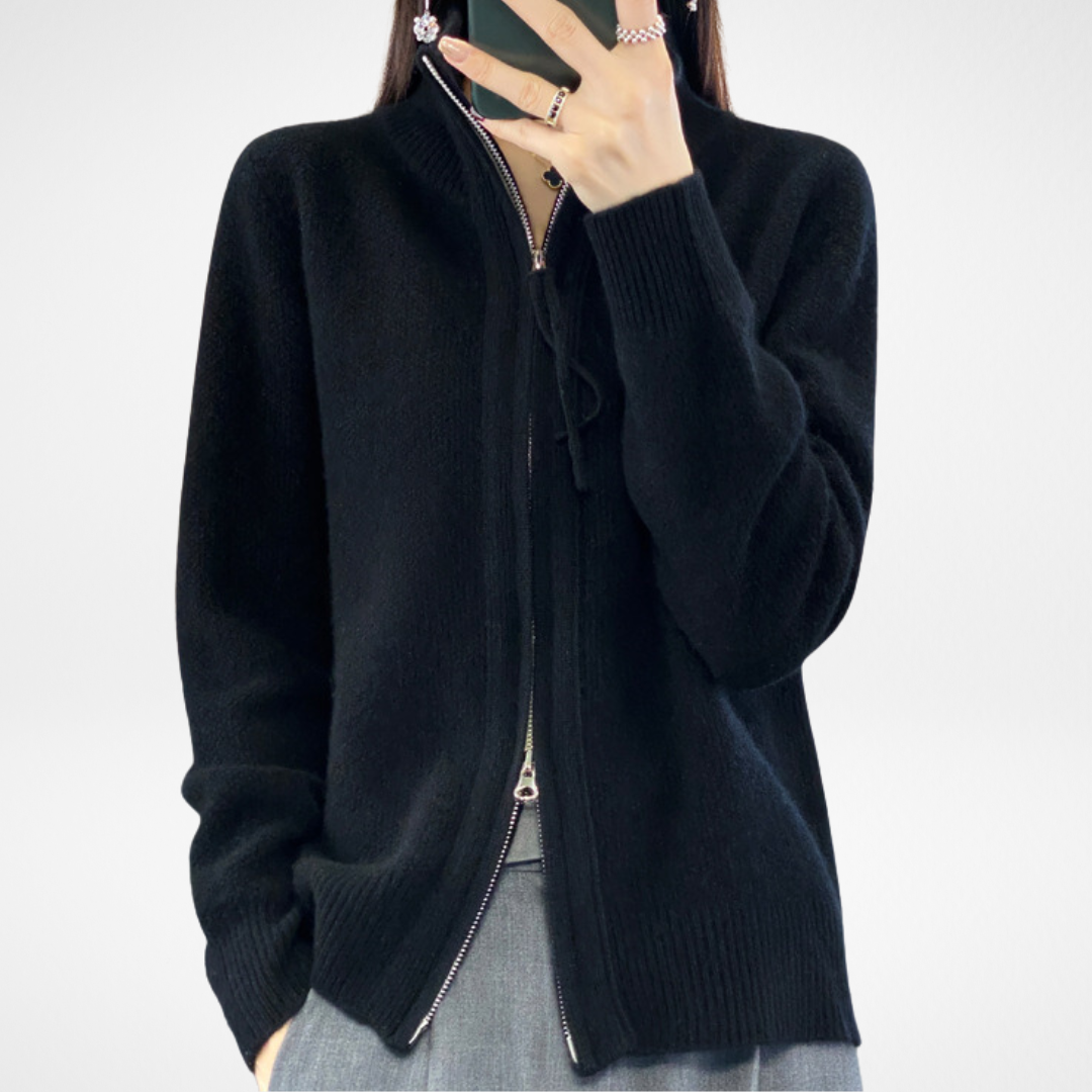 Lisa | Cashmere Zip Cardigan