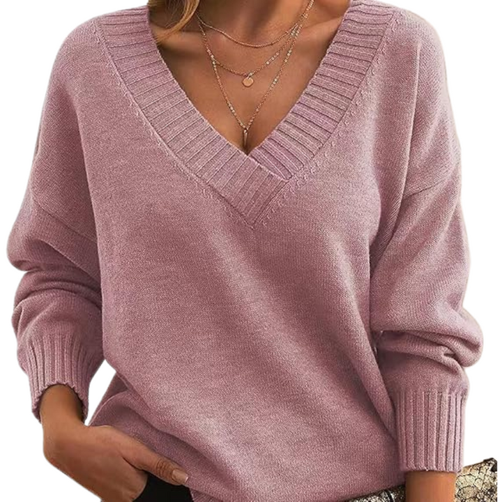 Luxurious cashmere sweater with V-neck Perfect for everyday use