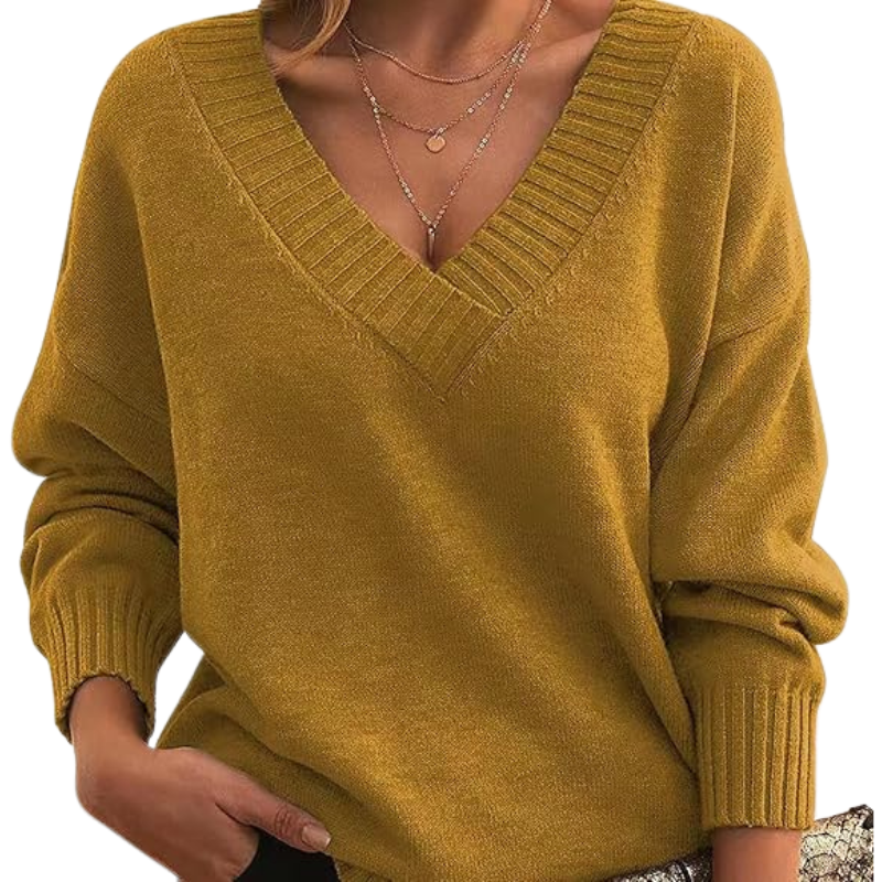 Luxurious cashmere sweater with V-neck Perfect for everyday use