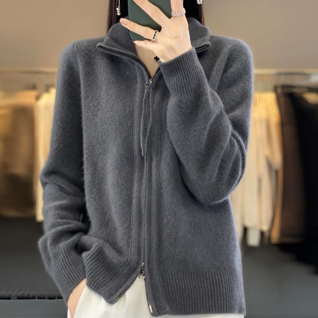 Lisa | Cashmere Zip Cardigan