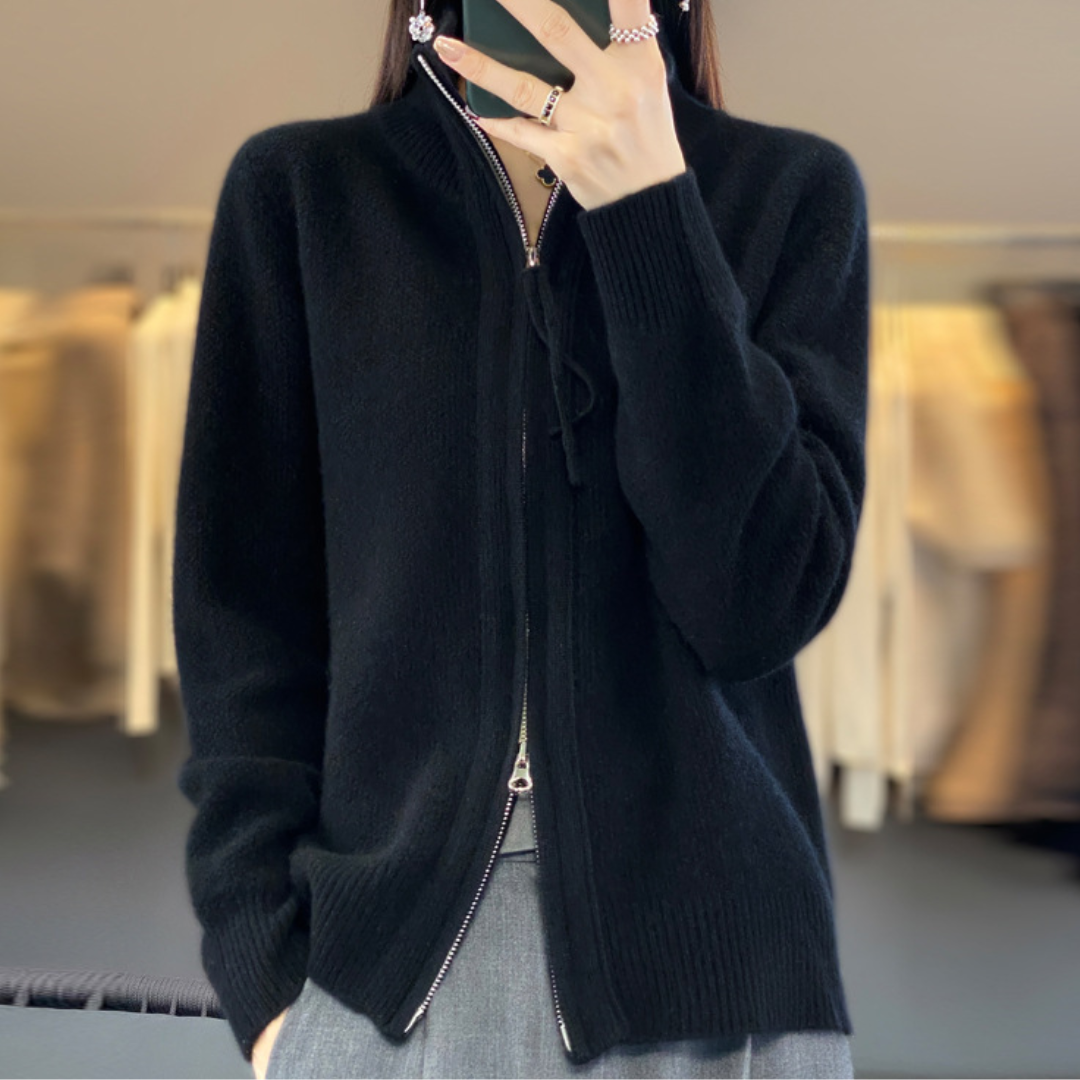 Lisa | Cashmere Zip Cardigan