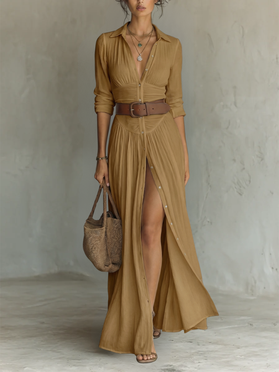 LISA | Women's Linen Cotton Maxi Dress