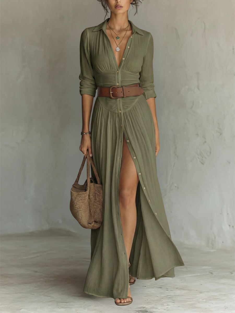LISA | Women's Linen Cotton Maxi Dress