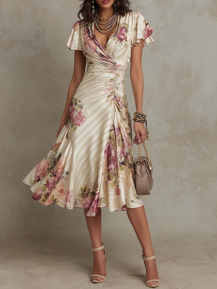 Alba™ | VINTAGE FLORAL MIDI DRESS
