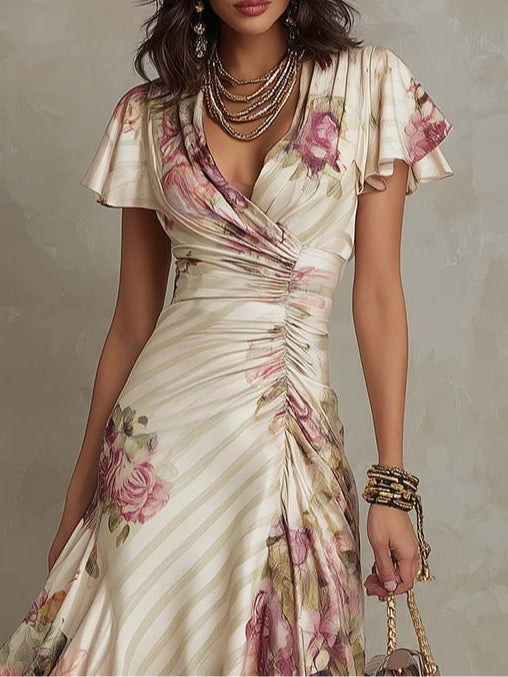 Alba™ | VINTAGE FLORAL MIDI DRESS