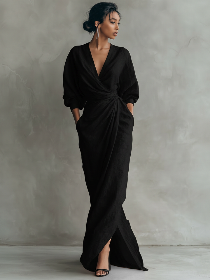 sarah | Minimalist Linen Blend Maxi Dress