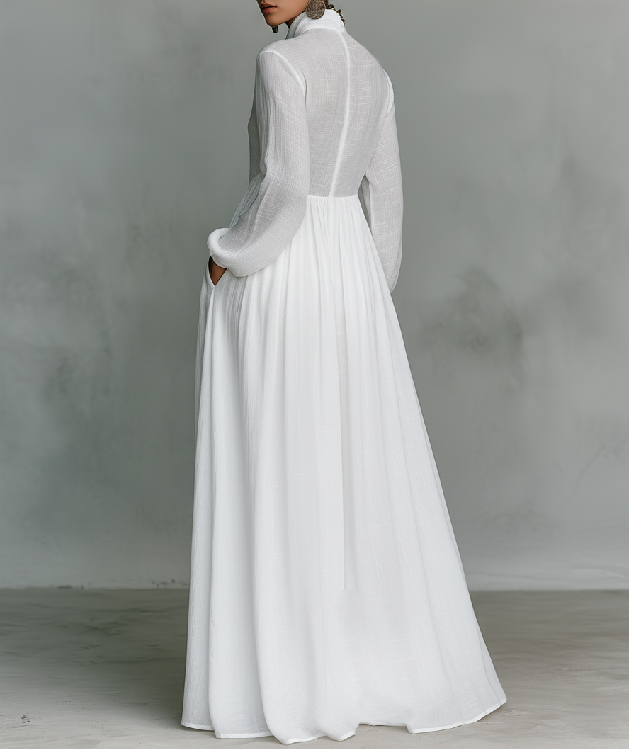 Renata | Long Dress with High Collar