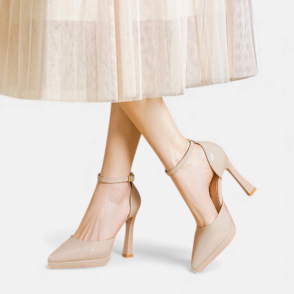 Evette Leather Heels
