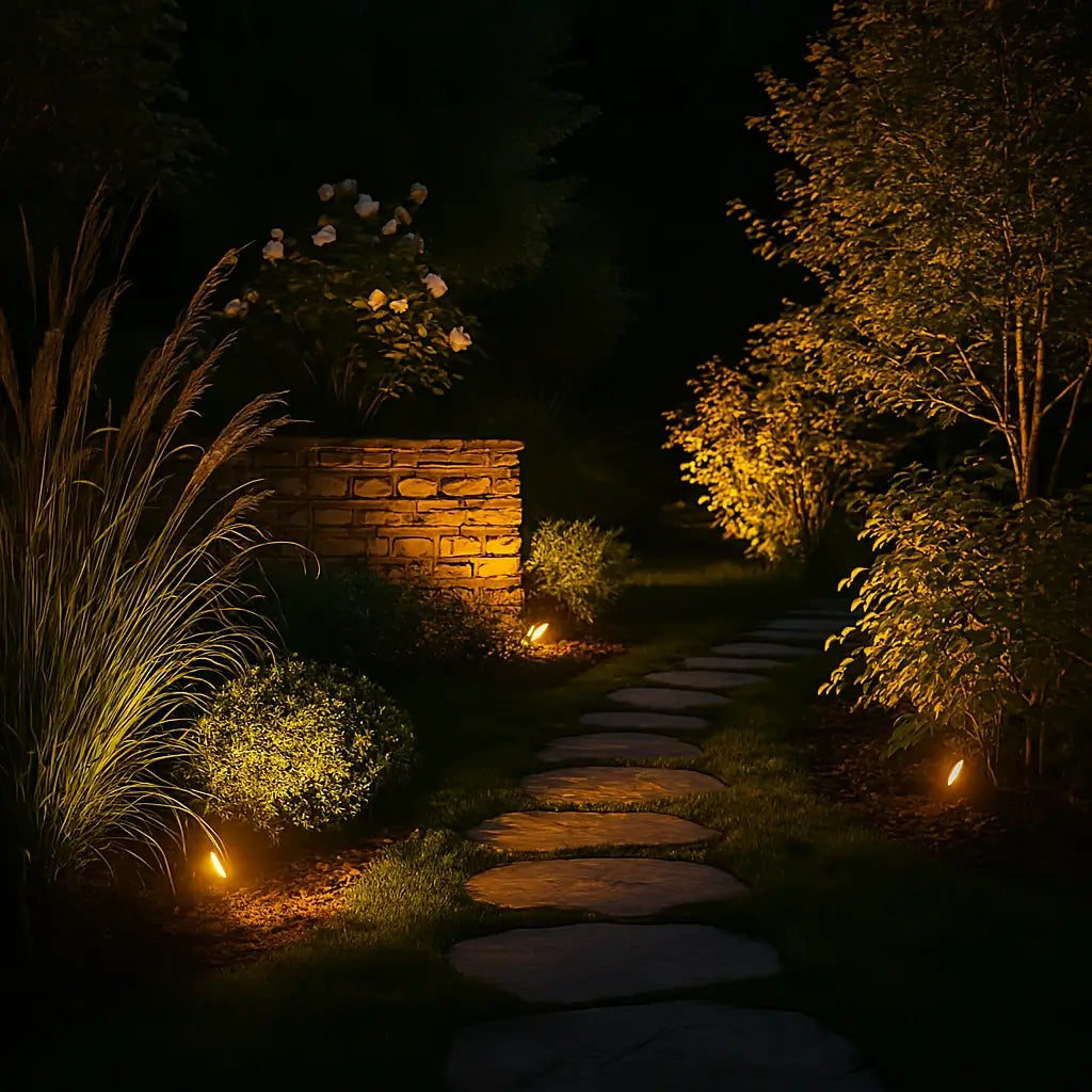 Solar energy garden spotlight