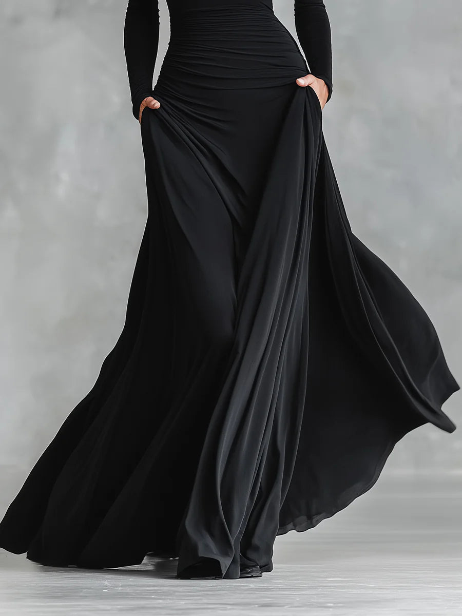 Sylvie | Long Dress with a Boat Neckline