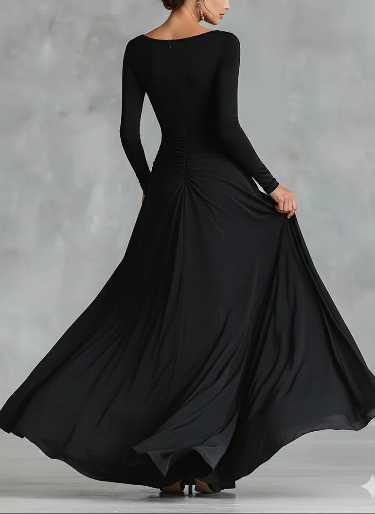Sylvie | Long Dress with a Boat Neckline