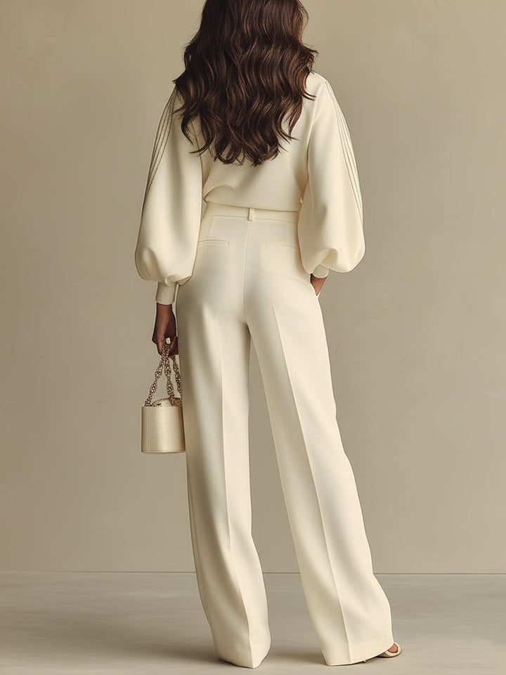 Selena – ribbed set with wide trousers