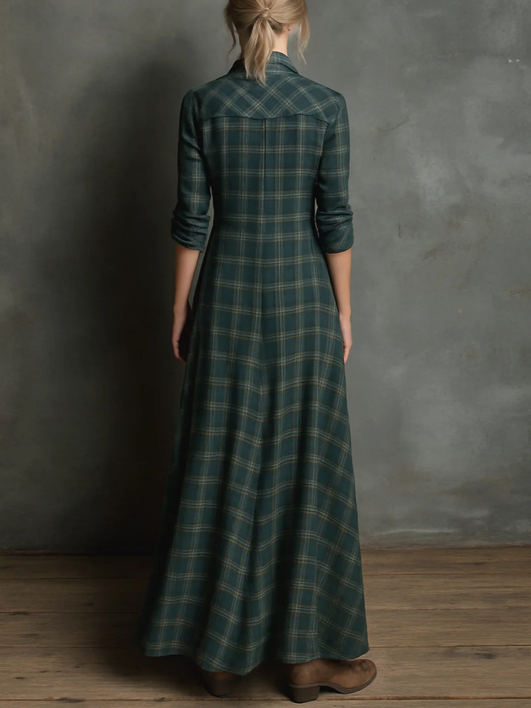 LIVIA™ | CHECK MAXI SHIRT DRESS