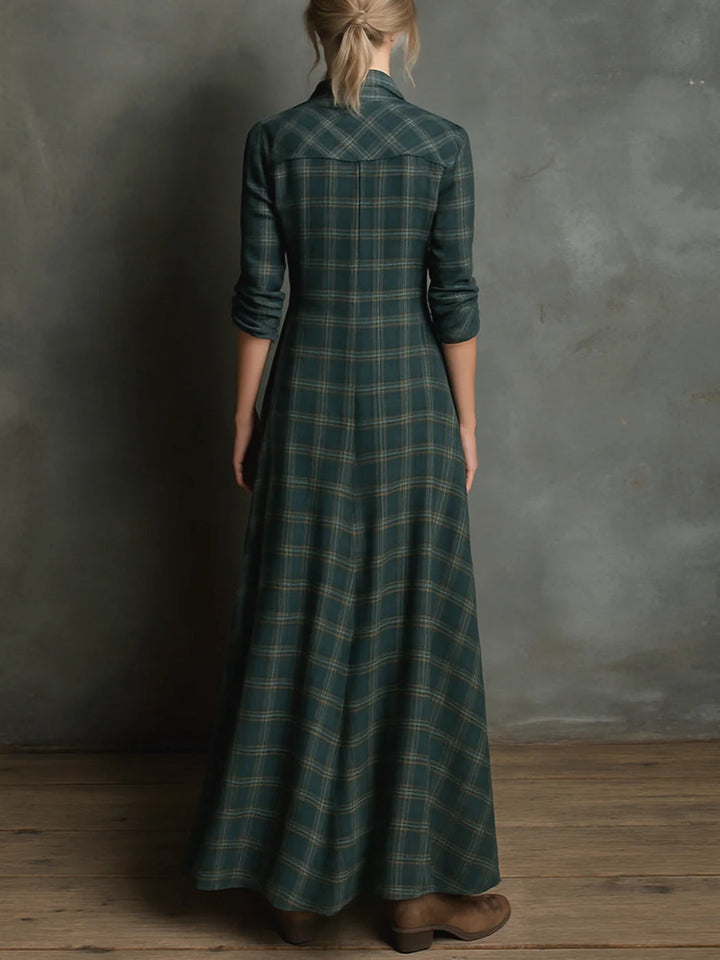 LIVIA™ | CHECK MAXI SHIRT DRESS