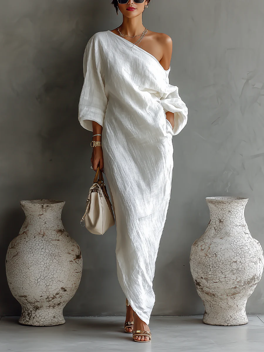 NELLE™ | ONE-SHOULDER MAXI DRESS
