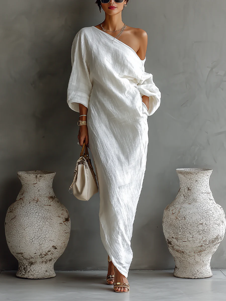 NELLE™ | ONE-SHOULDER MAXI DRESS