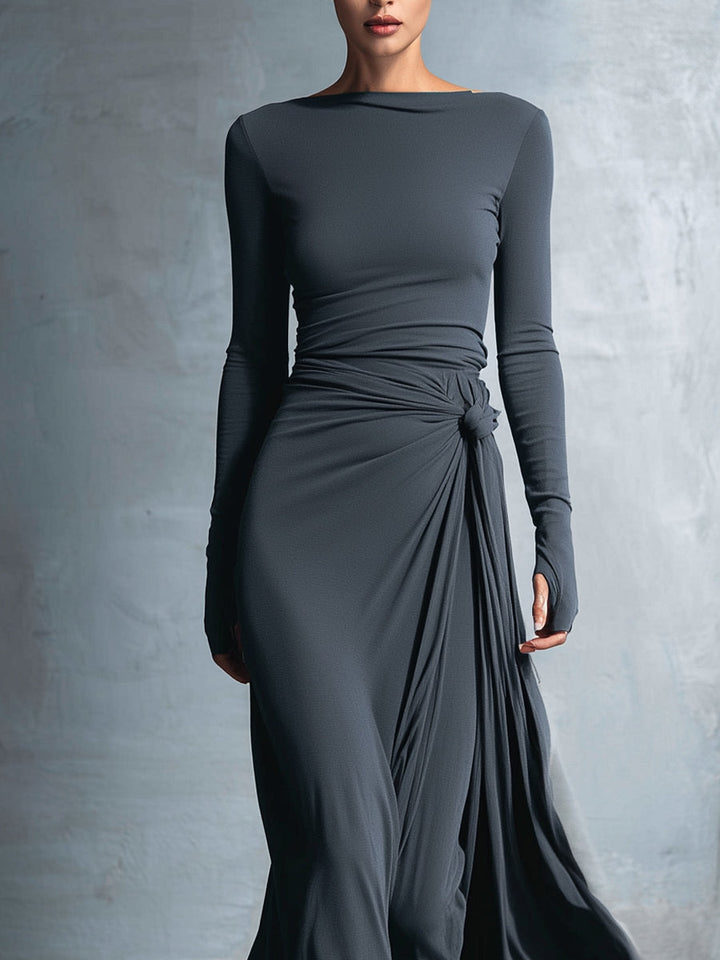 Helena | Long Dress with Side Tie