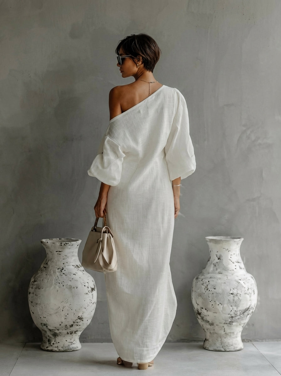 NELLE™ | ONE-SHOULDER MAXI DRESS